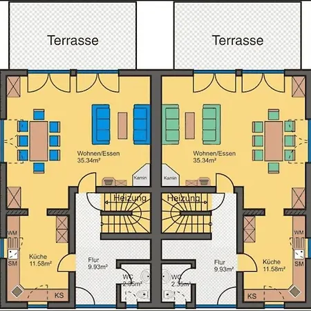 Ruhiges Krienke - Doppelhaus Mit Sauna&kamin
